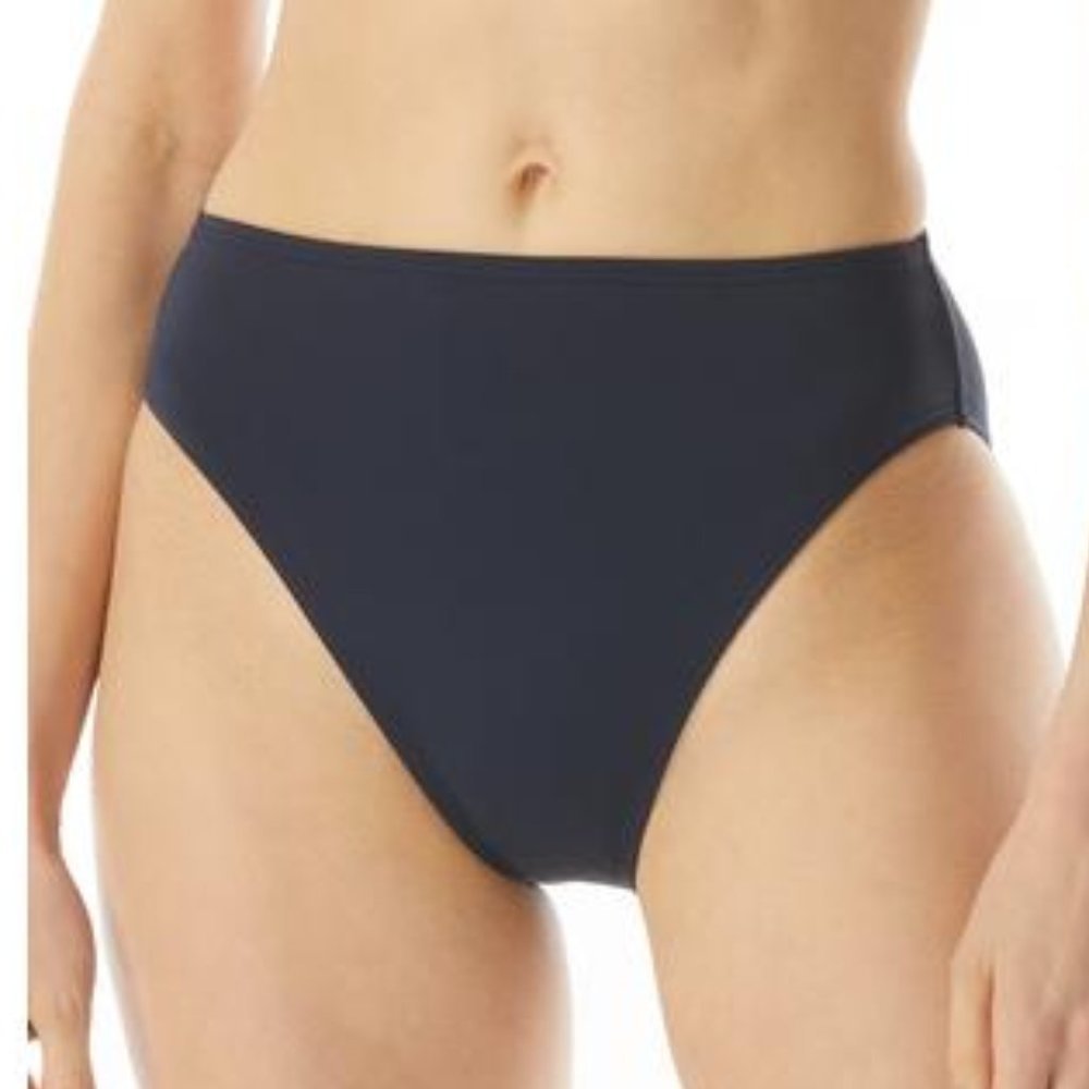 Michael Kors High-Leg Bikini Bottoms Navy Size Small